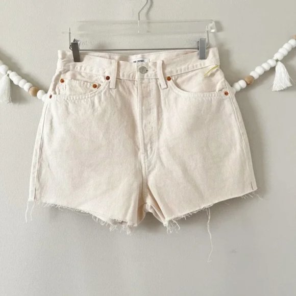 Re/Done Pants - Re/Done 90s 100% Cotton High Rise Cut Off Jean Shorts Vintage White Size 27